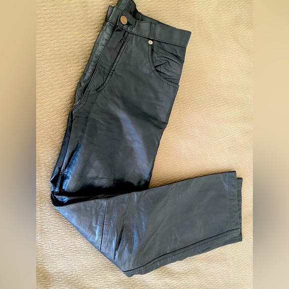 Wilsons Leather Denim - Wilson’s Leather pants jeans size 27 western punk rock star black vintage 80’s
